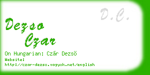 dezso czar business card