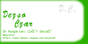 dezso czar business card